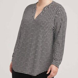 Long Sleeve Split Neck Blouse